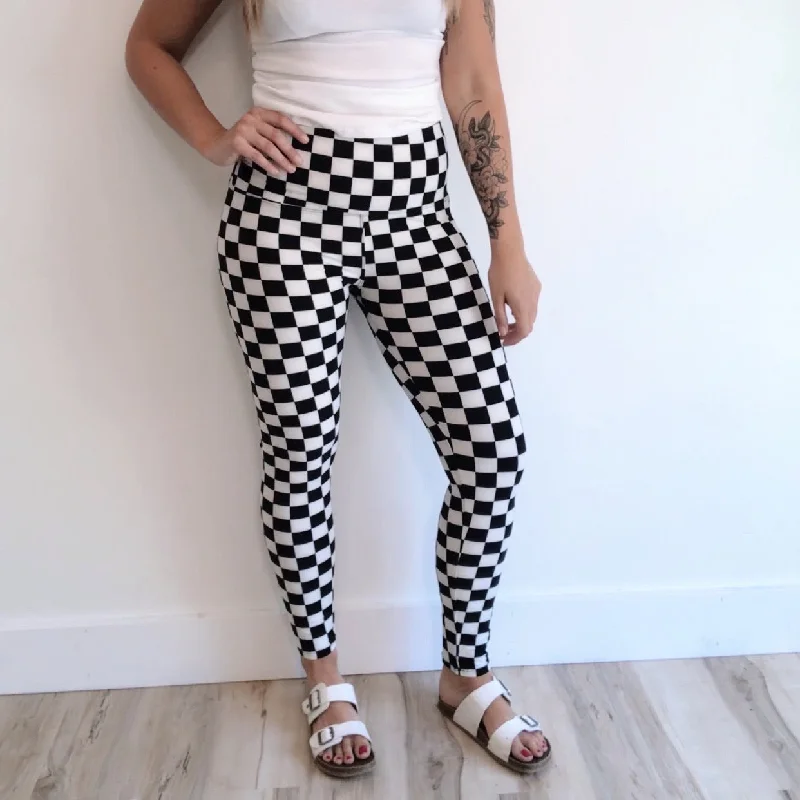 Breathable Leggings for Yoga -Checkered Leggings