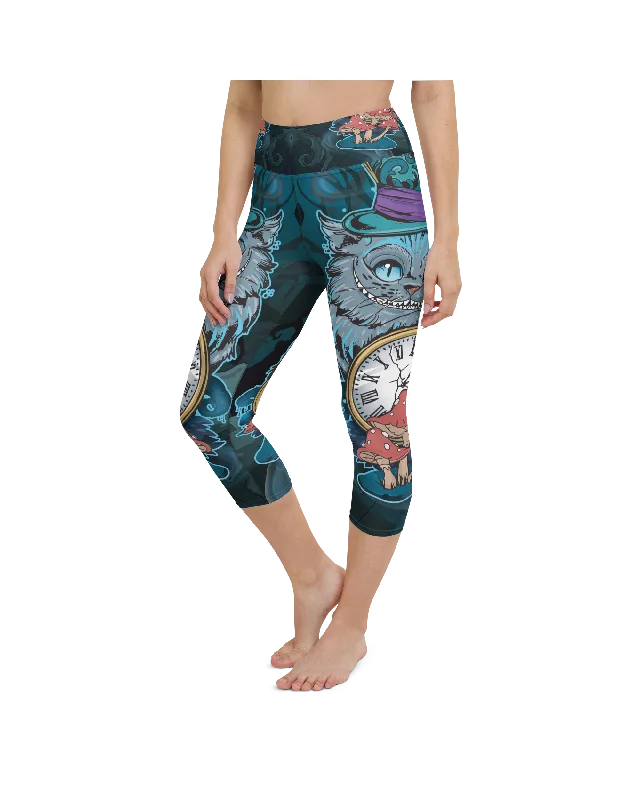 High-Waisted Yoga Pants for Better Fit -Cheshire Cat Yoga Capris