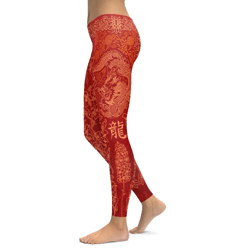 Women's Yoga Pants for Intense Workouts -Chinese Zodiac Dragon Leggings