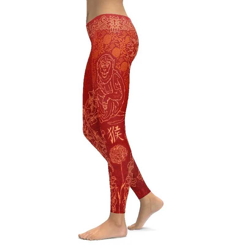 Stylish Yoga Pants with Pockets -Chinese Zodiac Monkey Leggings