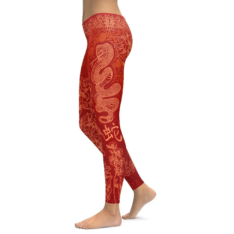 Quick-Dry Yoga Pants for Women -Chinese Zodiac Snake Leggings