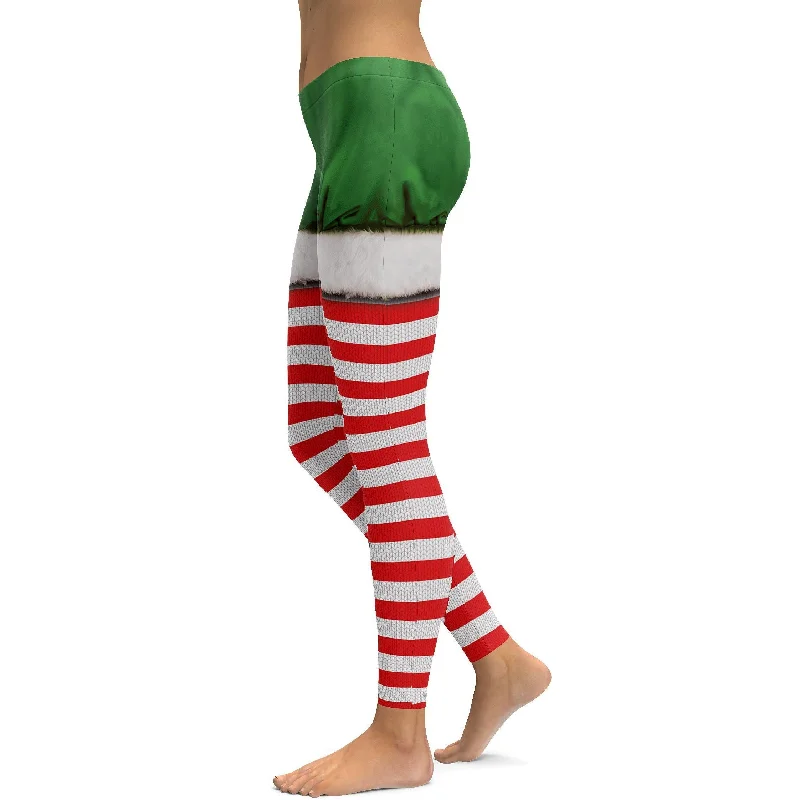 Stylish Yoga Pants for Gym -Christmas Candy Cane & Shorts Leggings