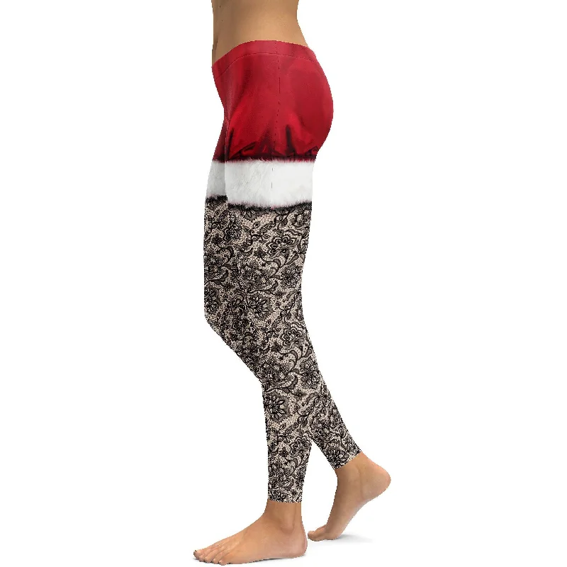 High-Waisted Leggings for Yoga -Christmas Shorts & Lace Leggings
