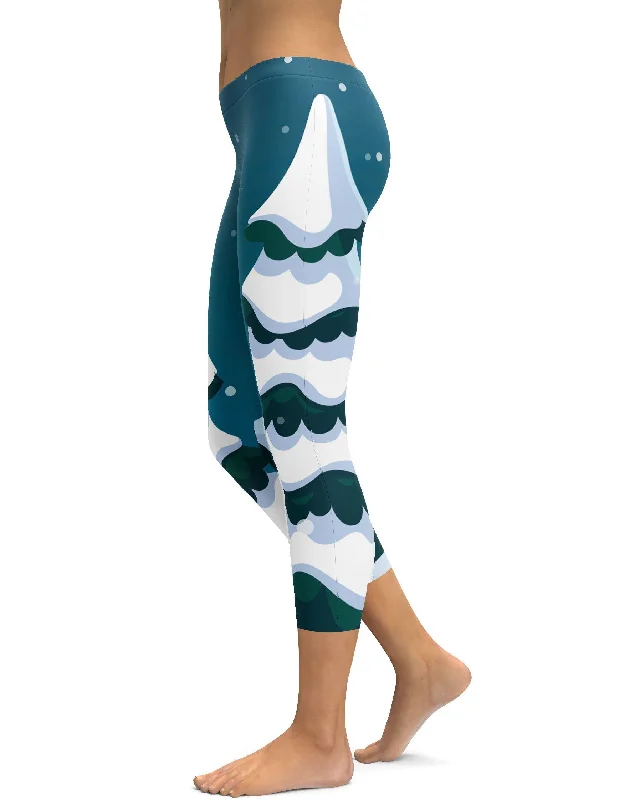 Seamless Yoga Pants -Christmas Tree Capris