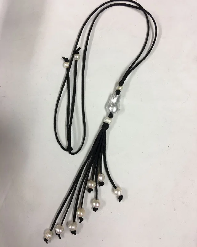 Yoga Shorts for Women’s Comfort and Support -Chunky Baroque Pearl and Leather Tassel Necklace Black Yoga Shorts for Women’s Comfort and Support -Chunky Baroque Pearl and Leather Tassel Necklace Black