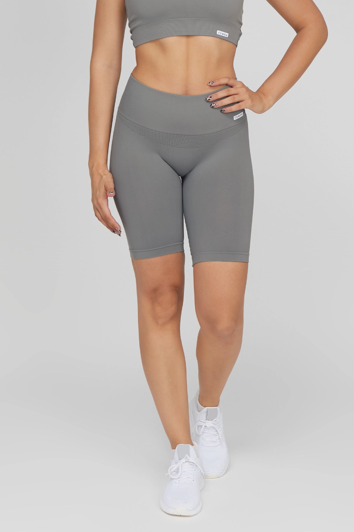 High-Waisted Yoga Shorts for Support -Ciclista Confidence CryoFir Grigio Monument
