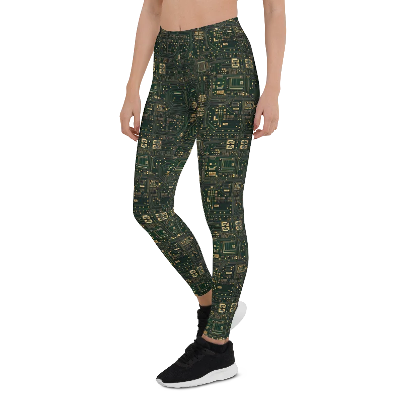 Soft and Stretchy Yoga Pants for Flexibility -Circuit Board Leggings
