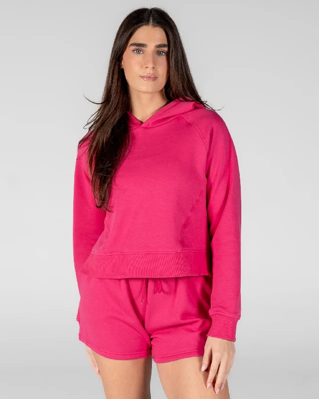 Yoga Tops for Endurance Training -Classic Cropped Hoodie - Hibiscus