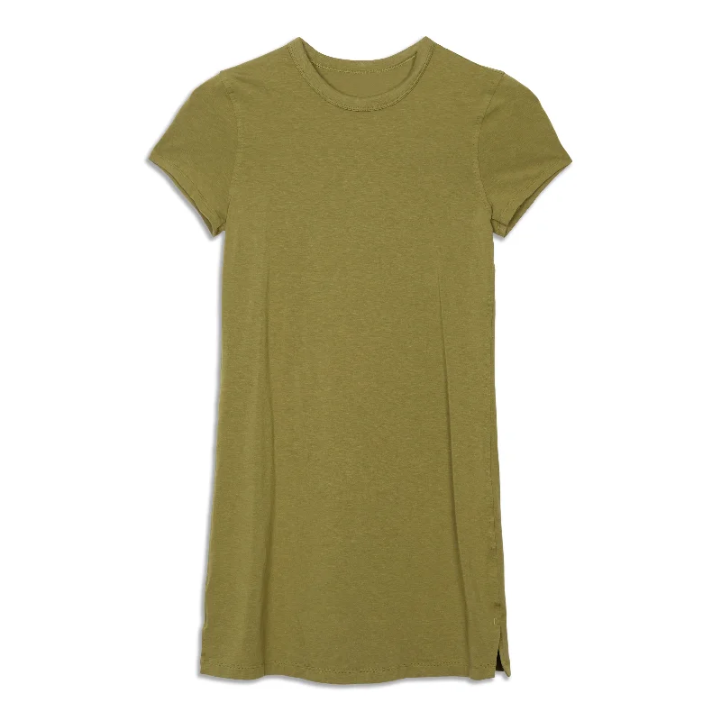 Seamless Yoga Tops for Comfort and Flexibility -Classic-Fit Cotton-Blend T-Shirt Dress - Resale