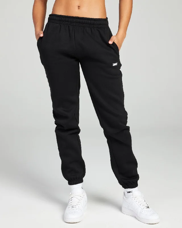 Stretch Yoga Pants for Active Women -Classic Trackpants - Black