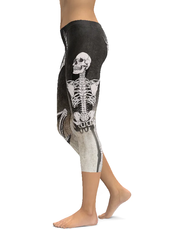 Yoga Pants for Stretch and Movement -Climbing Skeleton Capris