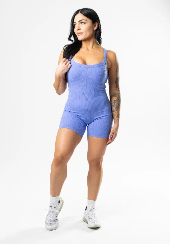 Elegant Yoga Tops for Women -CloudRib™ Strappy Sculptseam™ Shortsuit High Dive