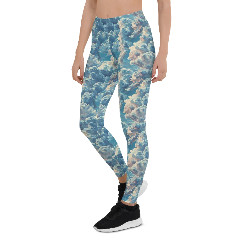 Stylish Black Yoga Pants -Cloudy Sky Leggings
