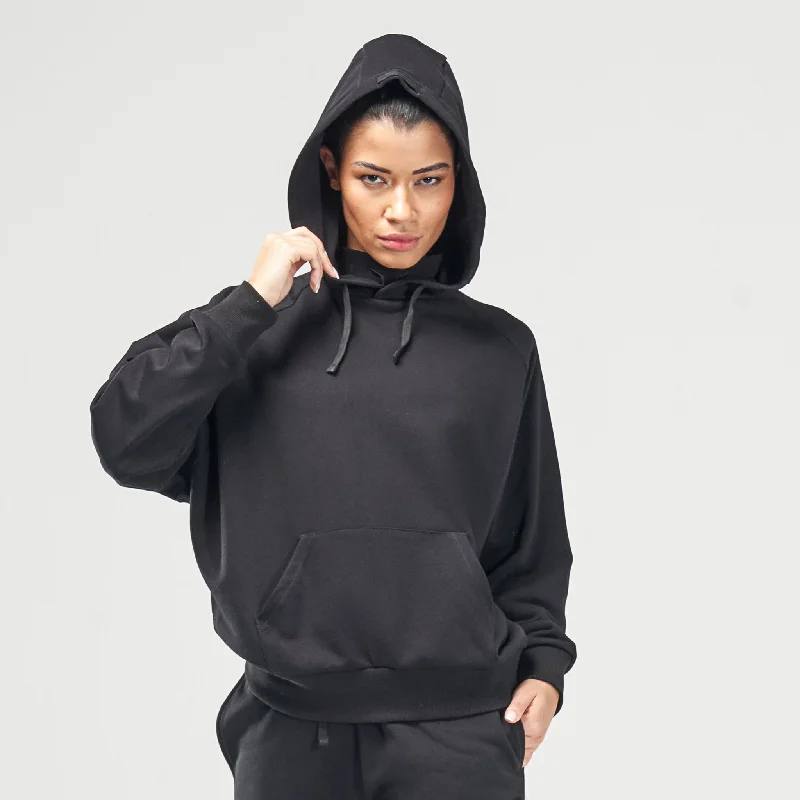 Stylish Yoga Tops for Yoga Practice -Code Batwing Hoodie - Black