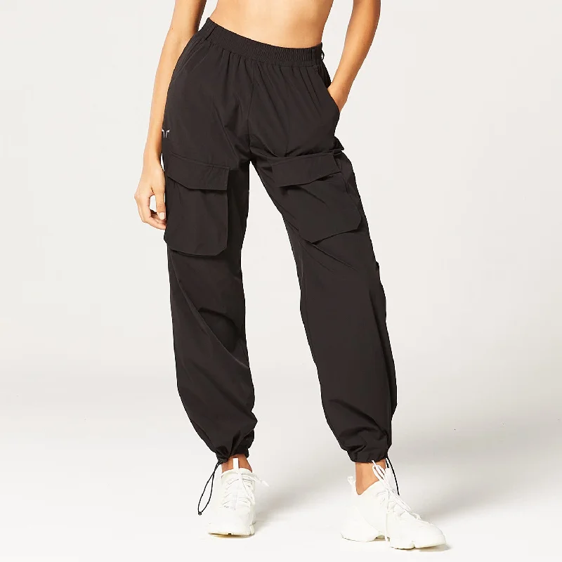 Full-Waisted Yoga Pants for Support -Code Cargo Pants - Black