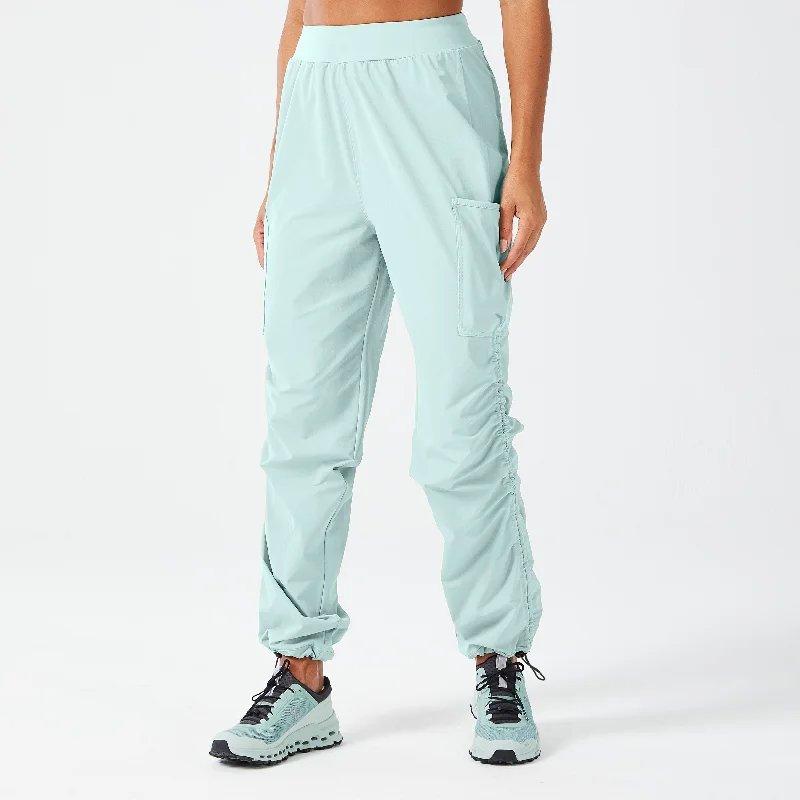 Soft Yoga Pants for Deep Poses -Code Hybrid Cargo Pants Glitch Edition - Surf Spray