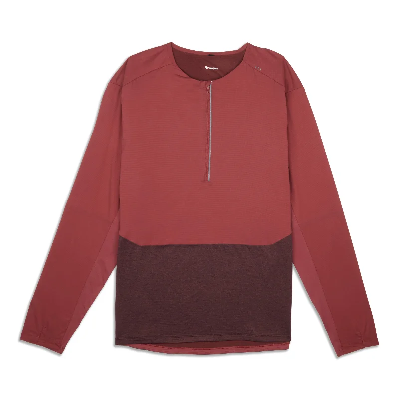 Comfortable Yoga Tops for Pilates and Yoga -Collarless Running Half-Zip - Resale