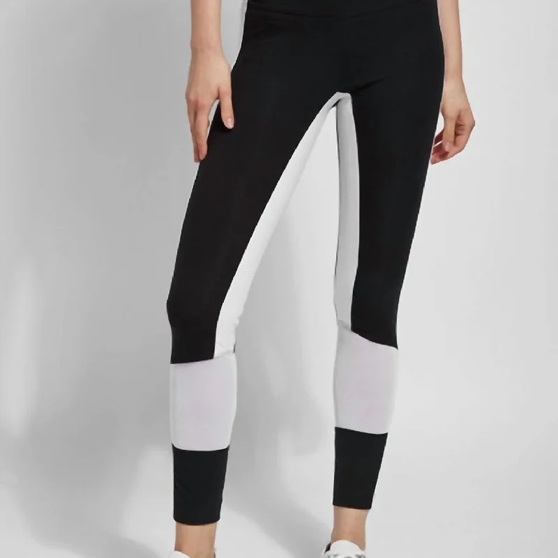 Yoga Shorts for Warm-Up and Flexibility -Color Block Leggings In Black