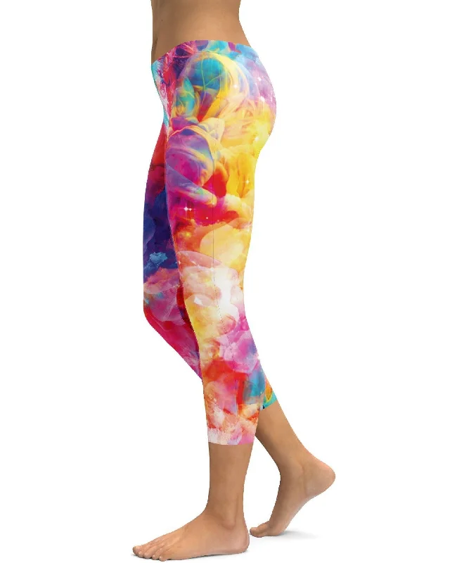 Stylish Yoga Pants for Better Movement -Color Splash Explosion Capris