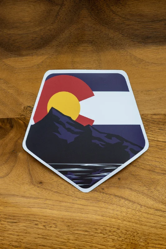 Stylish Yoga Pants with High Waist -Colorado Lake Sunrise Sticker