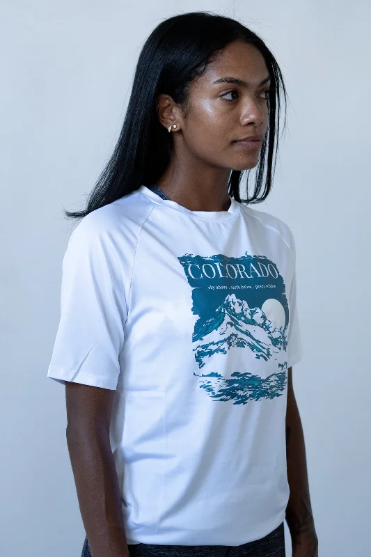 Breathable Yoga Pants for All-Day Wear -Colorado Sky Above. Earth Below. Peace Within Unisex Performance Tee White Breathable Yoga Pants for All-Day Wear -Colorado Sky Above. Earth Below. Peace Within Unisex Performance Tee White