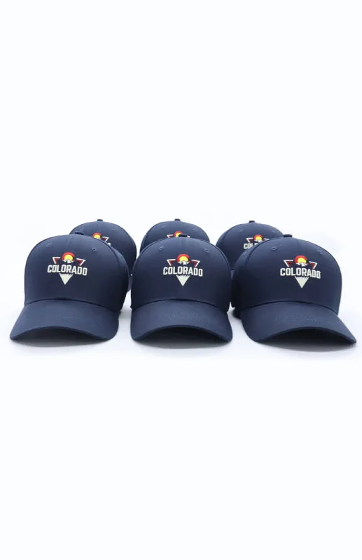 Breathable Yoga Pants for Comfort -Colorado Triangle Hat Navy Colorway
