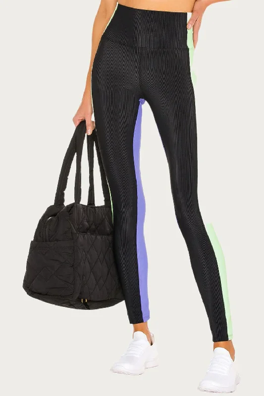 Yoga Shorts for Hot Yoga and Pilates -Colorblock Legging In Black Sherbert