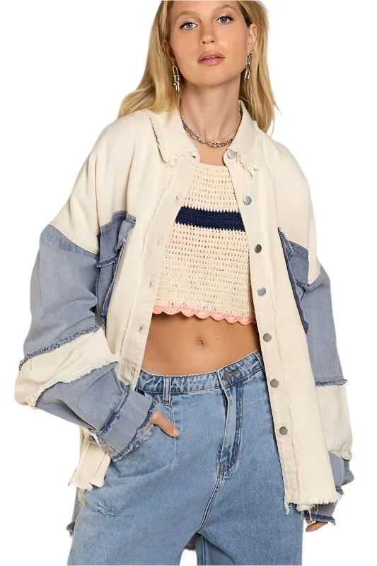 Yoga Shorts for Regular Exercise -Colorblock Oversized Jacket by POL