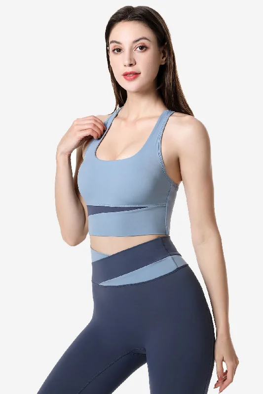 Yoga Bars for On-the-Go Energy -Colorblock Racerback Bra Light Support