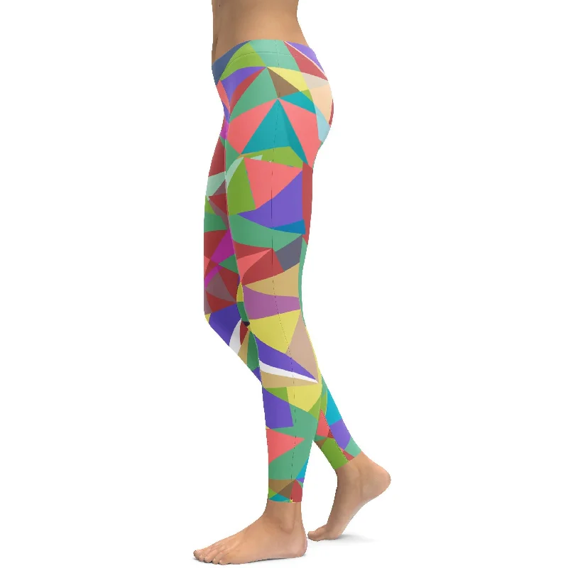 Soft Yoga Pants for Deep Poses -Colored Mosaic Leggings