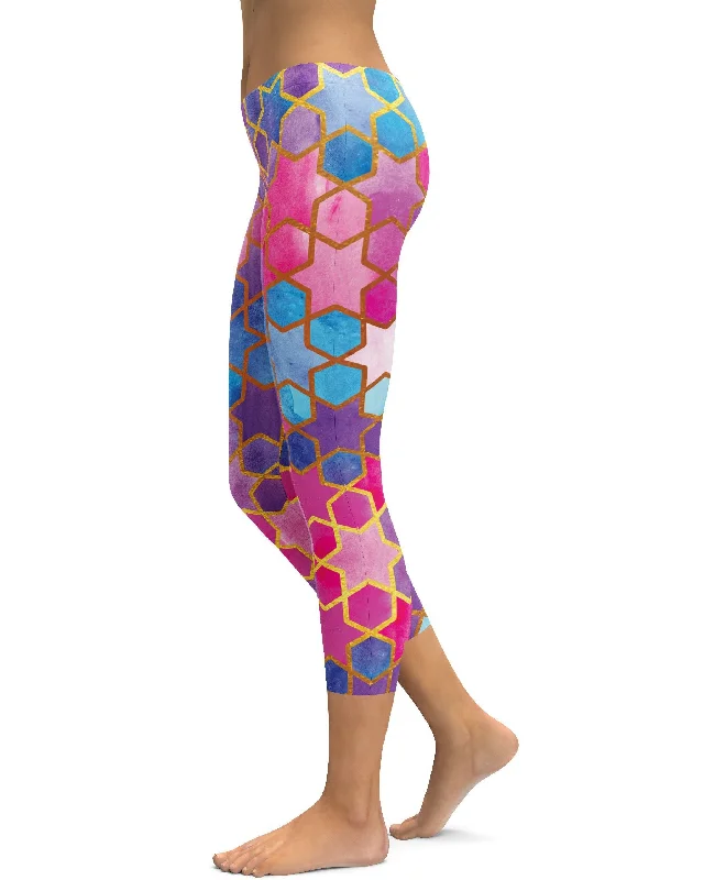 High-Waisted Yoga Pants for Better Support -Colorful Arabic Capris