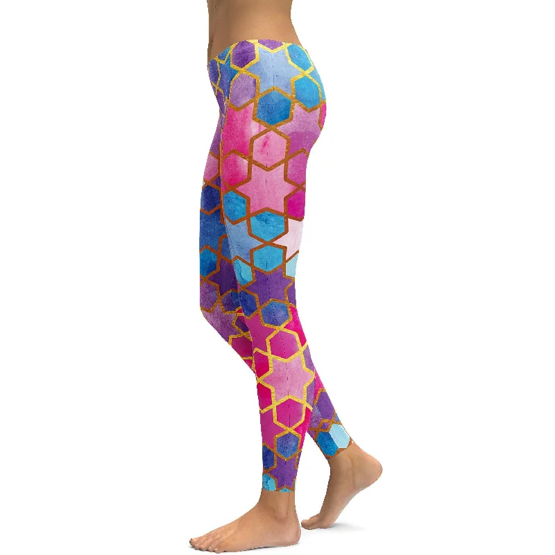Stretchable Yoga Pants for Women -Colorful Arabic Leggings