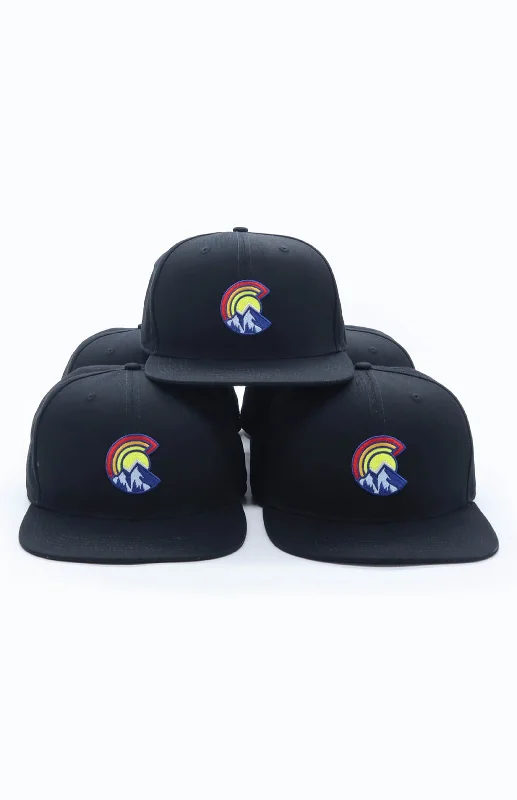 Yoga Pants for Active Training -Colorful C Mountain Hat Black Colorway