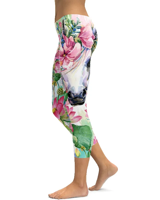 Women's Yoga Pants for Full Range of Motion -Colorful Horse Capris