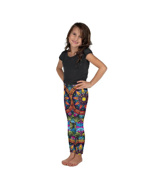 Comfortable Full-Length Yoga Pants for Women -Colorful Mandala Kid's Leggings