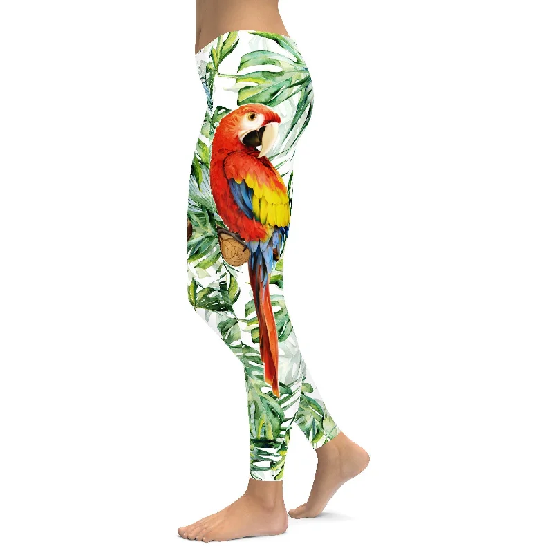 Yoga Pants for Pilates -Colorful Parrot Leggings