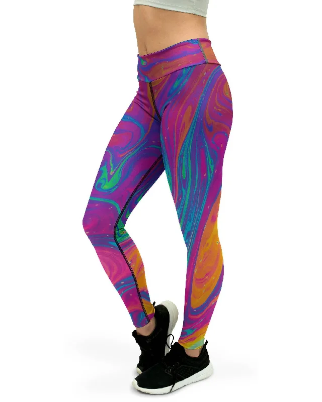 Yoga Pants for Stability and Strength -Colorful Splash Yoga Pants
