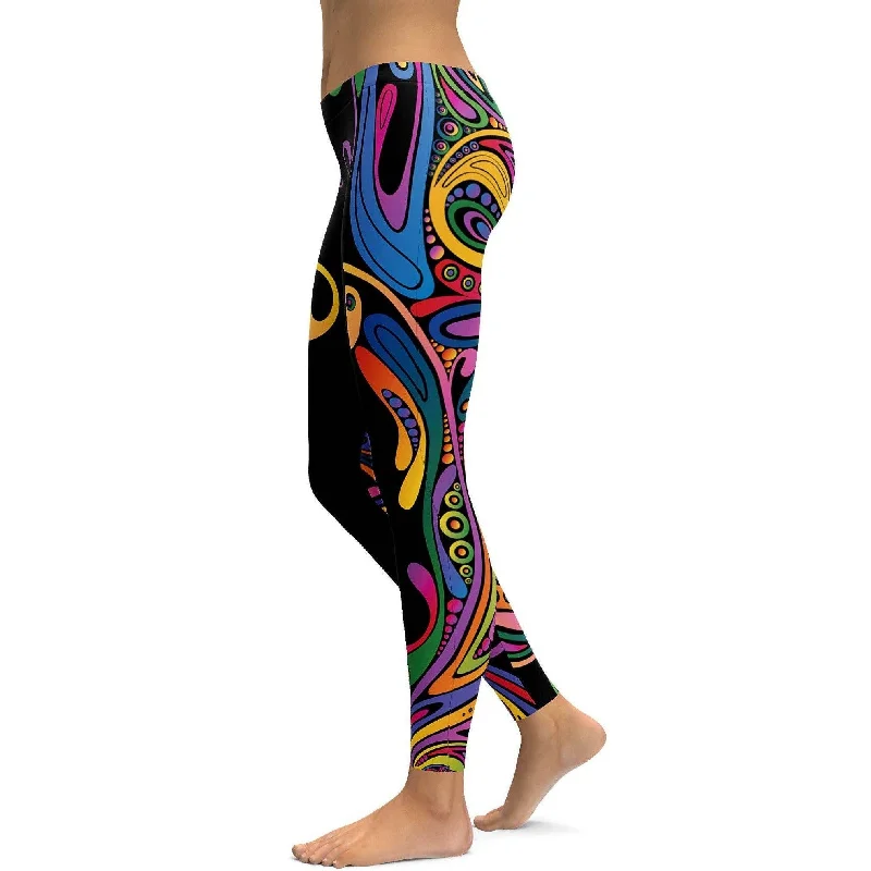 Yoga Pants for Comfort and Performance -Colorful Swirl Leggings
