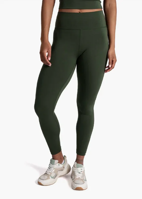 Women's Yoga Shorts for Core Strength -Comfort Stretch Ankle Leggings In Kombu