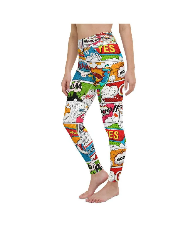 Yoga Pants with Pockets -Comic Book Super Hero Yoga Pants
