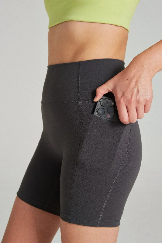 Yoga Shorts for Women’s Comfort and Support -Contour Pocket Shorts (Biker 6") in Stepper Yoga Shorts for Women’s Comfort and Support -Contour Pocket Shorts (Biker 6") in Stepper