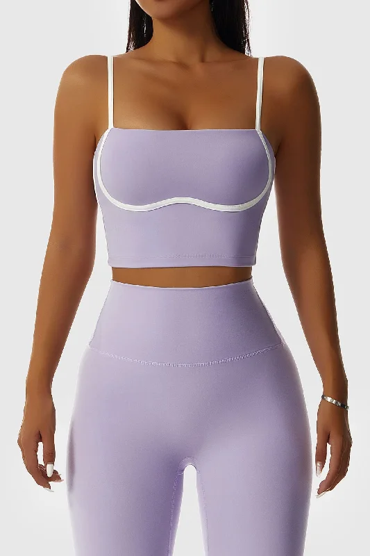 Yoga Bar with Vitamin C -Contrast Trim Streamlined Bra Tank