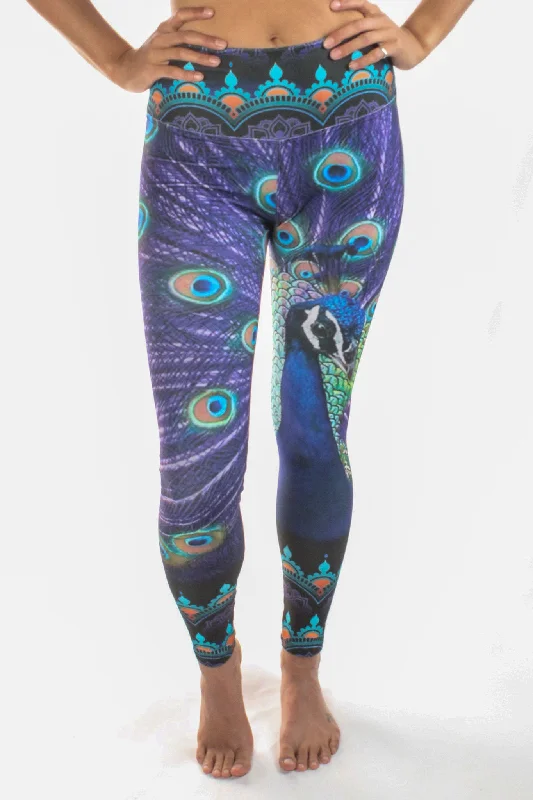 Affordable Yoga Pants -Eco-Light Peacock Feather Recycled Water Bottle Pant