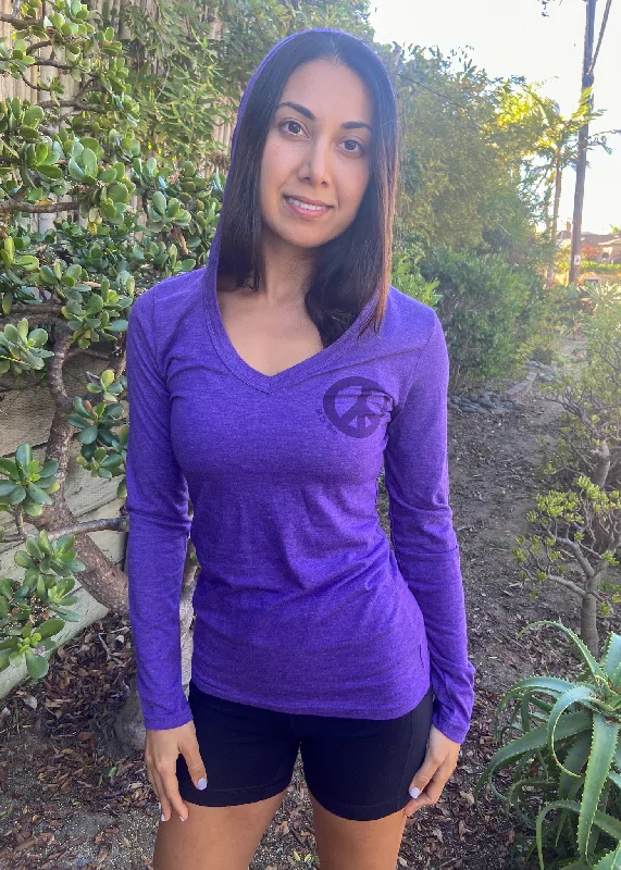 Women's Yoga Tops with Built-In Bra Support -V-neck tri blend hoodie with pocket peace symbol with ganesh's inside. Women's Yoga Tops with Built-In Bra Support -V-neck tri blend hoodie with pocket peace symbol with ganesh's inside.