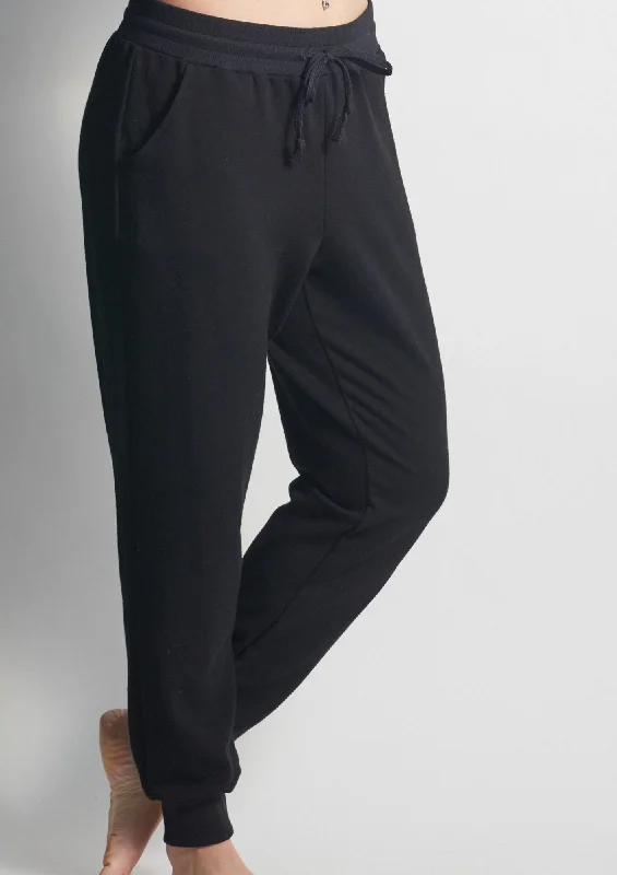 Breathable Full-Length Yoga Pants -Unisex Forever DEEP BLACK Joggers