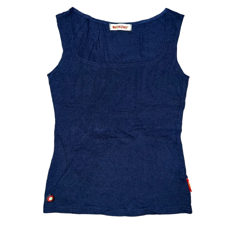 Yoga Tops with Supportive Features -Strength Bamboo Tank Top - Navy