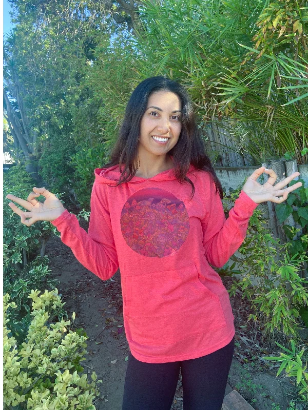 Breathable Yoga Tops for Yoga Practice -Entheogenic Mushroom Hoodie With Incredible Sunset Breathable Yoga Tops for Yoga Practice -Entheogenic Mushroom Hoodie With Incredible Sunset