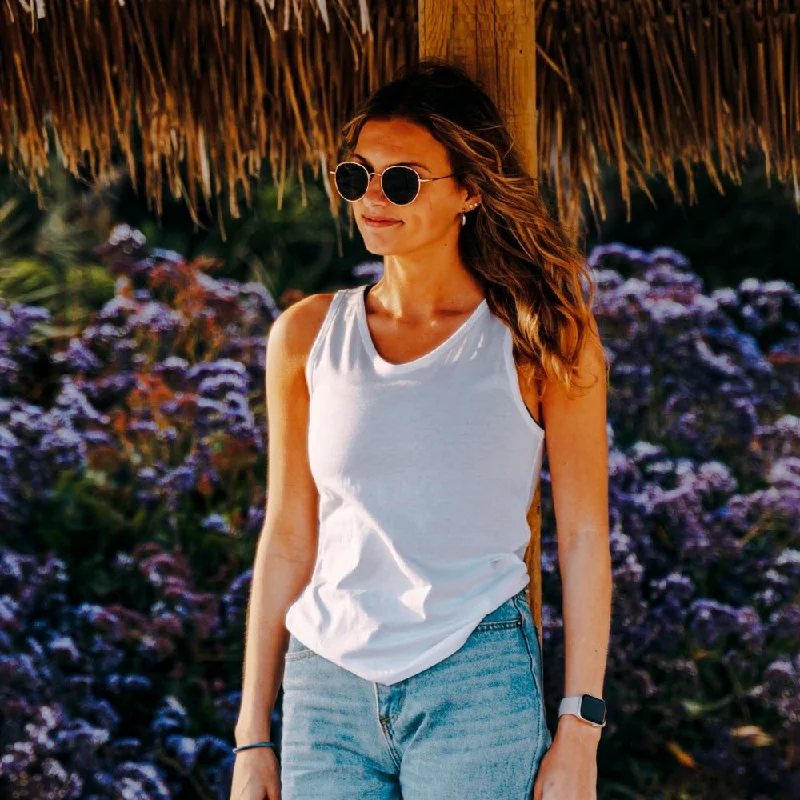 Soft and Comfortable Yoga Tops -Women's Organic Cotton Tank Top - White