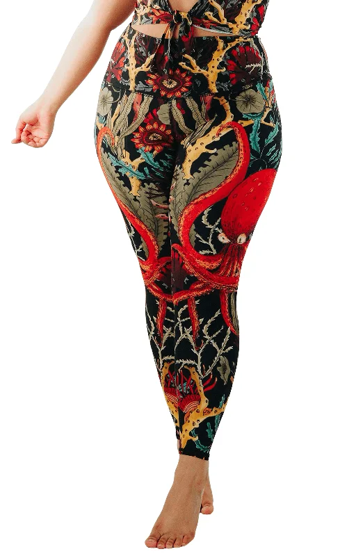 Soft and Supportive Yoga Pants for Women -Coral My Name Printed Yoga Leggings