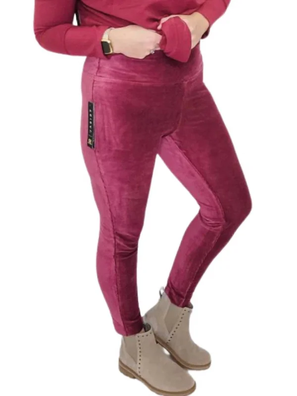 Yoga Shorts for Hot Weather -Corduroy Legging In Rubywine